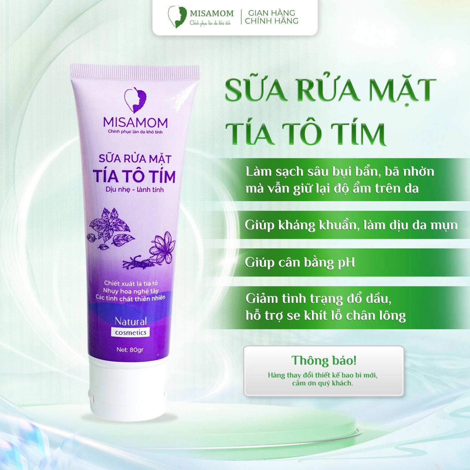 Sữa Rửa Mặt Tía Tô Tím