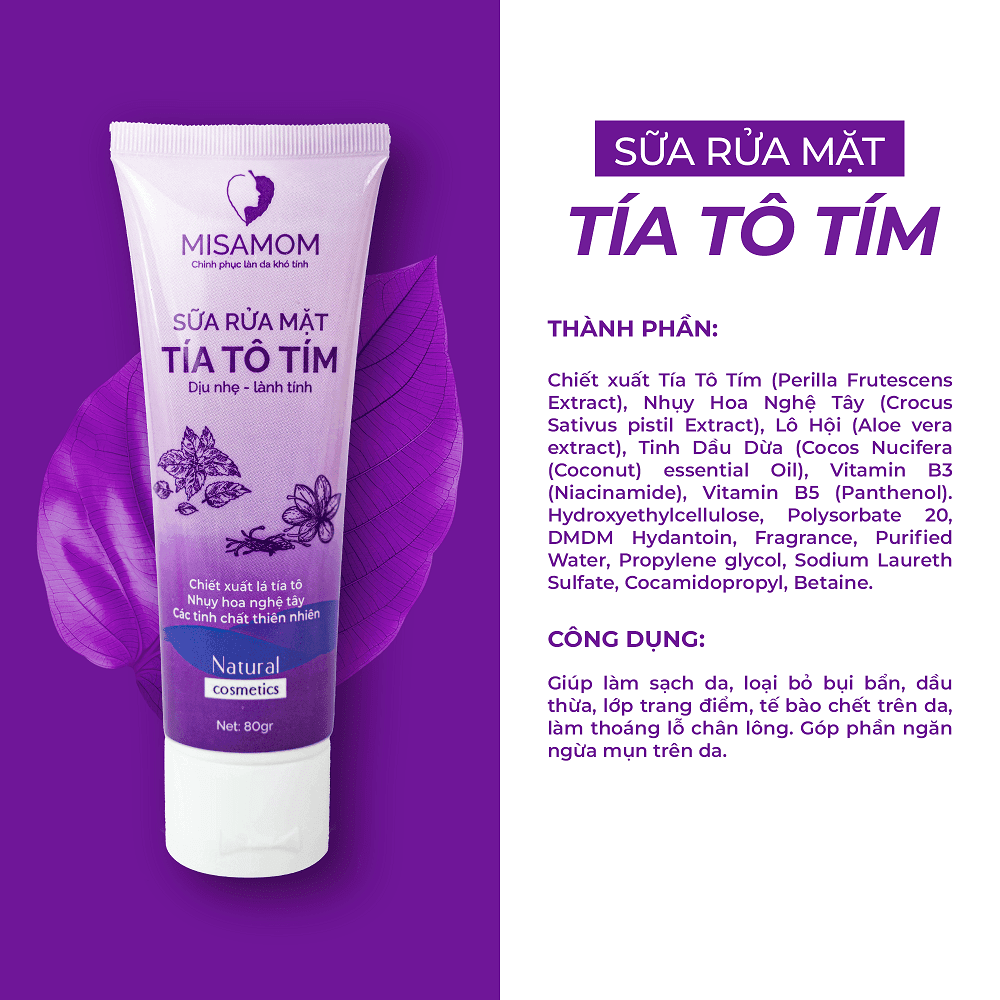 Sữa Rửa Mặt Tía Tô Tím