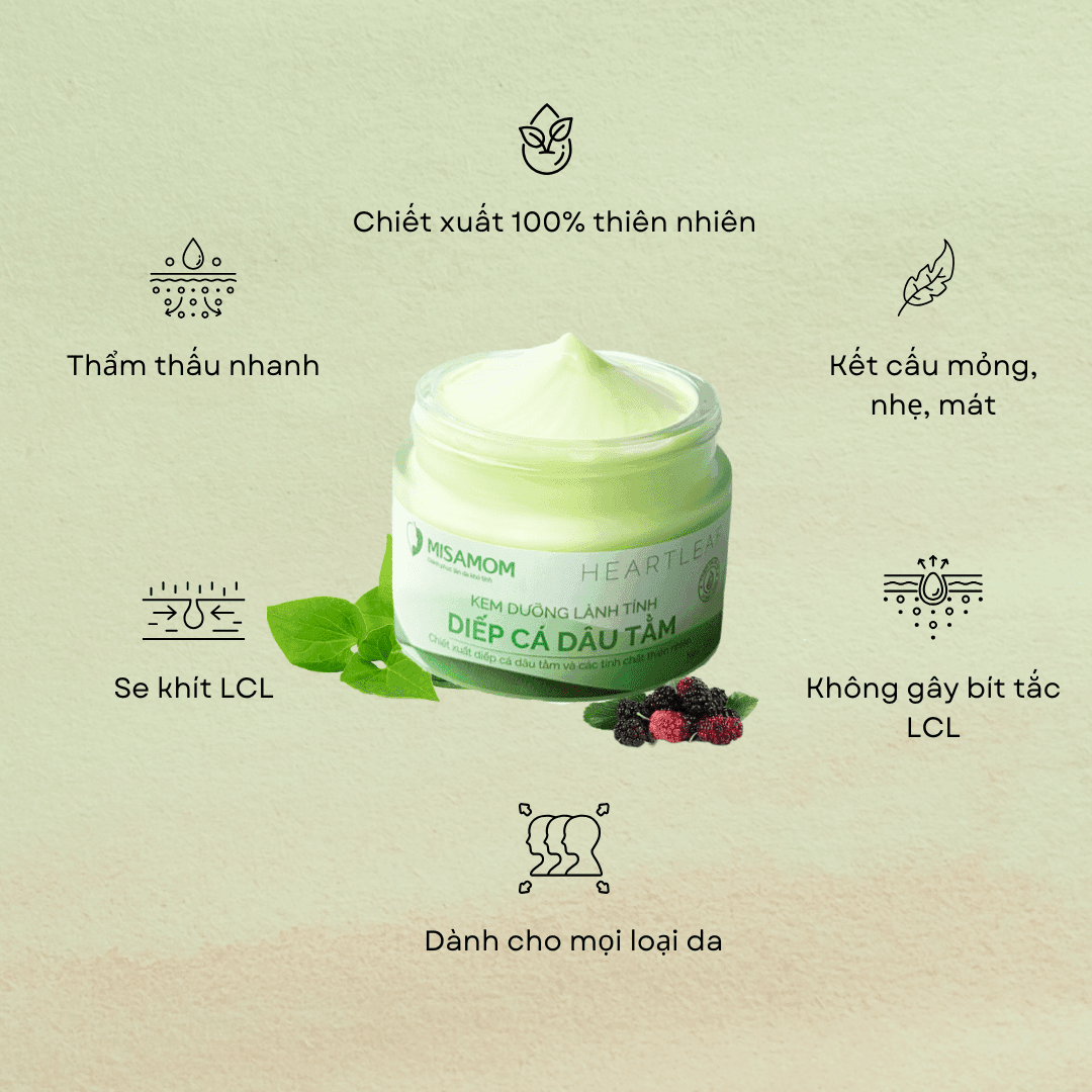 Thành phần kem diếp cá dâu tằm
