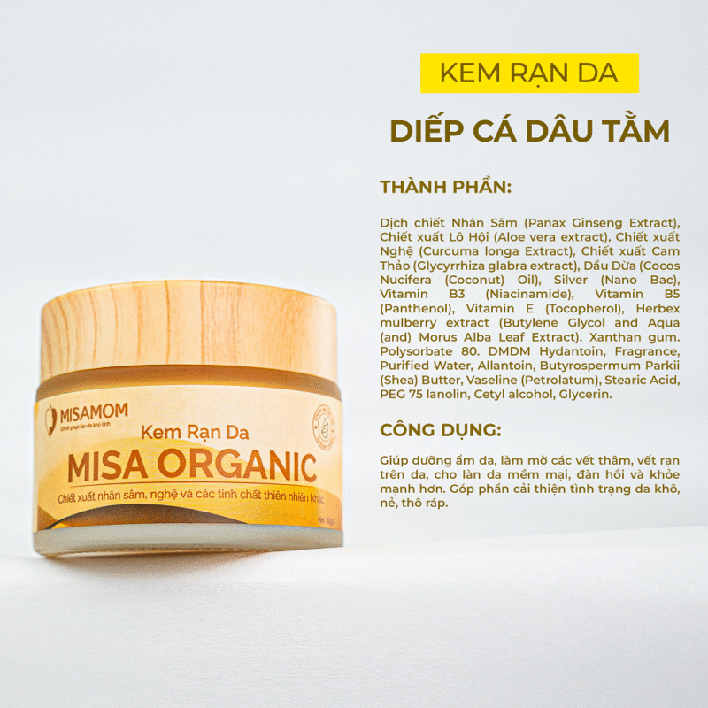 Kem Rạn Misa Organic-  Mờ Vết Rạn Căng Mịn Da