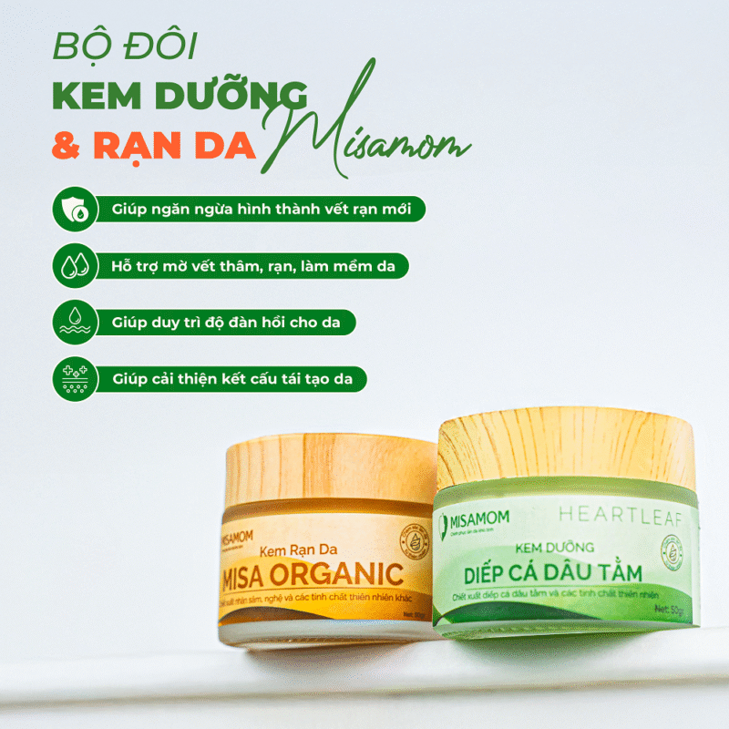 Combo Kem Diếp Cá & Kem Rạn Misa Organic
