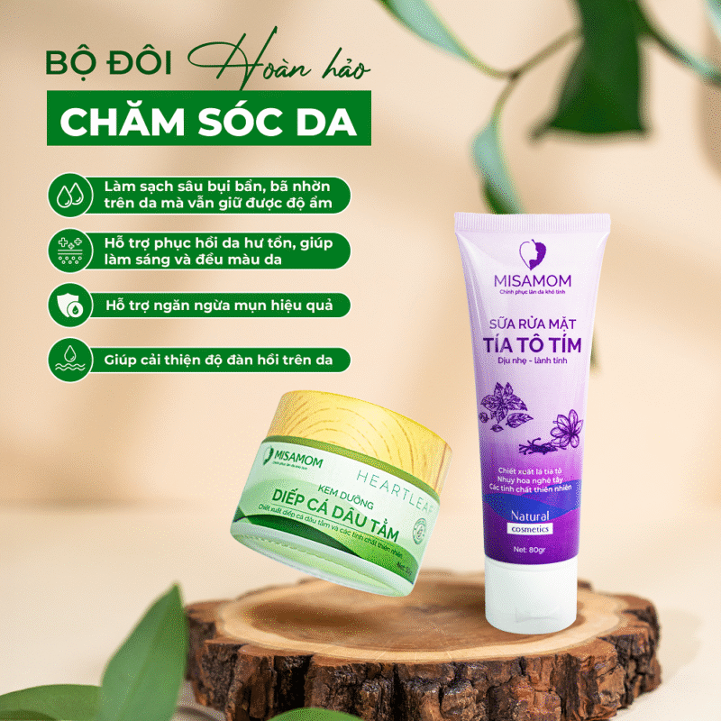 Combo Kem Diếp Cá & Sữa Rửa Mặt – Bộ Đôi Chăm Sóc Da Hoàn Hảo