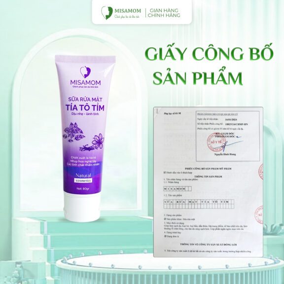 Giấy công bố sản phẩm Sữa rửa mặt