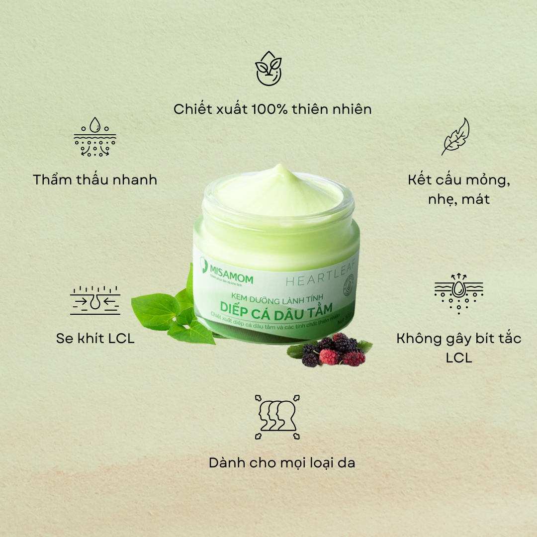 Thành phần kem diếp cá dâu tằm